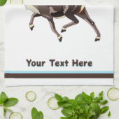 フォークアートカリブー/トナカイ キッチンタオル (折り畳み)