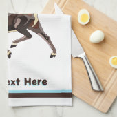 フォークアートカリブー/トナカイ キッチンタオル (四つ折り)