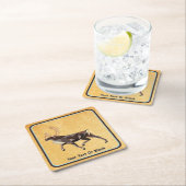 フォークアートカリブー/トナカイ スクエアペーパーコースター (インサイチュ)