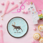 フォークアートカリブー/トナカイ ペーパープレート (パーティー)