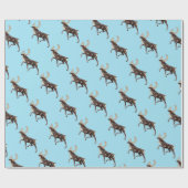 フォークアートカリブー/トナカイ ラッピングペーパー (フラット)