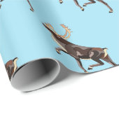 フォークアートカリブー/トナカイ ラッピングペーパー (ロールコーナー)