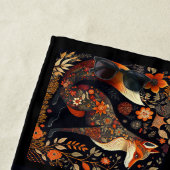 フォークアートキツネ ビーチタオル (インサイチュ)