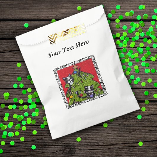 フォークアートキャッツクリスマスツリー フェイバーバッグ