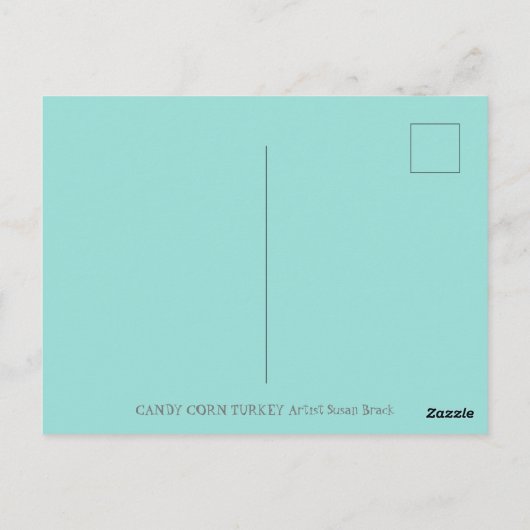 フォークアートキャンディーコーンターキーピルグリム、感謝祭 ポストカード (裏面)