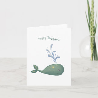 フォークアートクジラ誕生日カード カード