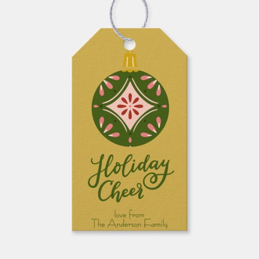 フォークアートクリスマスオーナメントギフトラベル ギフトタグ (正面)