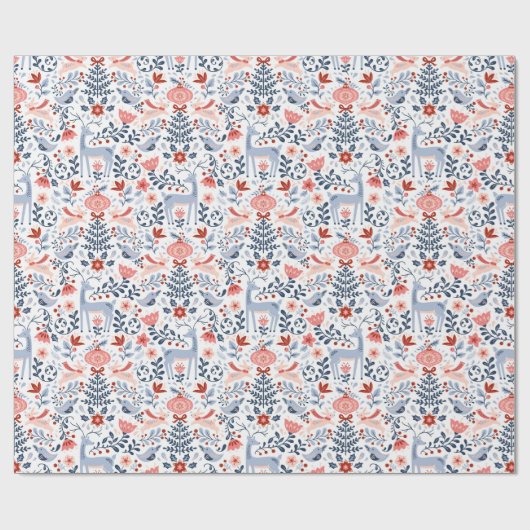 フォークアートクリスマスオーナメント ラッピングペーパー (フラット)