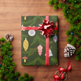 フォークアートクリスマスオーナメント ラッピングペーパー
