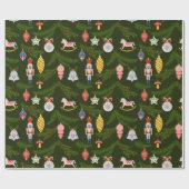 フォークアートクリスマスオーナメント ラッピングペーパー (フラット)