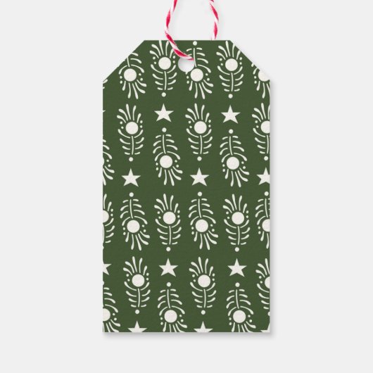フォークアートクリスマスツリーと星 ギフトタグ (裏面)