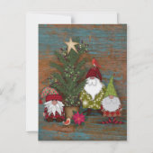 フォークアートクリスマスツリーと格言装飾 マグネット招待状 (正面)