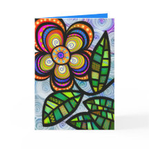 フォークアートグリーティングカード、白い封筒を含む