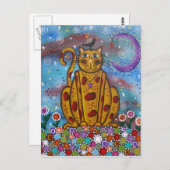 フォークアートグリーンアイズバイロリエバレット葉書 ポストカード (正面/裏面)