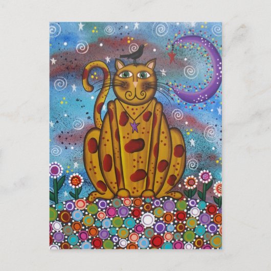 フォークアートグリーンアイズバイロリエバレット葉書 ポストカード (正面)