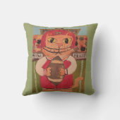 フォークアートサッカーキャット絵画ズ クッション (裏面)