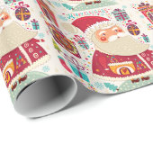 フォークアートサンタクロース ラッピングペーパー (ロールコーナー)