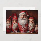フォークアートサ初期のンタクロースコレクターアート ポストカード (正面/裏面)
