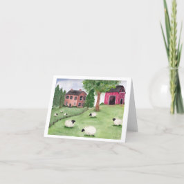 フォークアートシープ サンキューカード