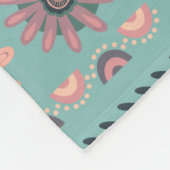 フォークアートシームレスパターン フリースブランケット (角)