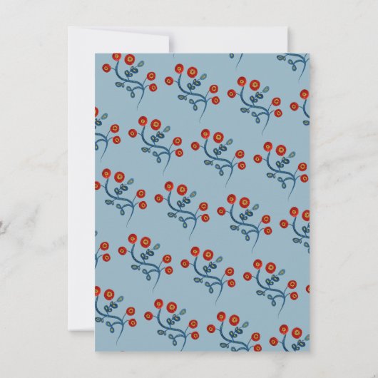 フォークアートスカンジナビアのクリスマスパーティー 招待状 (裏面)