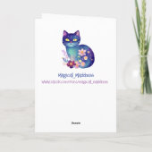 フォークアートスタイルキャットアンドフラワーズ姪の誕生日 カード (裏面)