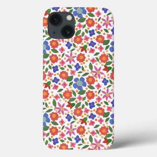 フォークアートスタイルフローラオンホワイトiPad Mini ケース Case-Mate iPhoneケース (裏面)