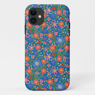 フォークアートスタイルフローラ、Blue iPhone 5のXtreme Case 11 ケース