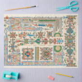 フォークアートスタイル華美分離紙 薄葉紙 (クラフト)