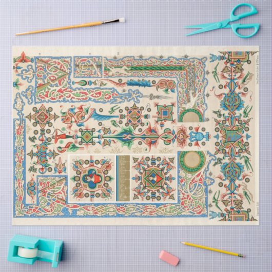 フォークアートスタイル華美分離紙 薄葉紙 (クラフト)