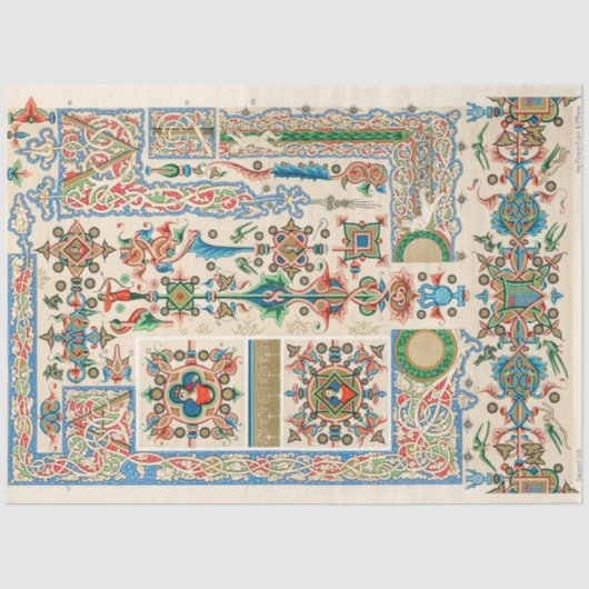 フォークアートスタイル華美分離紙 薄葉紙 (正面)