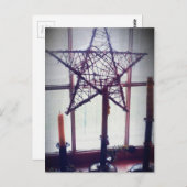 フォークアートスターとキャンドルスチルライフ ポストカード (正面/裏面)