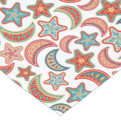 フォークアートスターズアンドムーンパターン ミディアムテーブルランナー (コーナー)