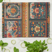 フォークアートタイルキッチンタオル キッチンタオル (折り畳み)