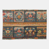 フォークアートタイルキッチンタオル キッチンタオル (横)