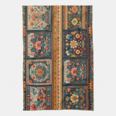 フォークアートタイルキッチンタオル キッチンタオル (縦)