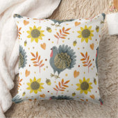 フォークアートターキーズ クッション (ブランケット)