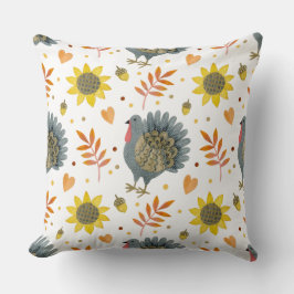 フォークアートターキーズ クッション