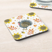 フォークアートターキーズ コースター (左側)