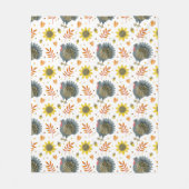 フォークアートターキーズ フリースブランケット (正面)