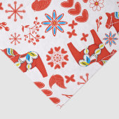 フォークアートダラスウェーデンレッドホースフローラルパターン 薄葉紙 (詳細)