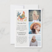 フォークアートチキンフォト悔やみや弔慰葬儀 サンキューカード (正面)