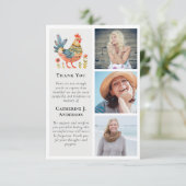 フォークアートチキンフォト悔やみや弔慰葬儀 サンキューカード (スタンド正面)
