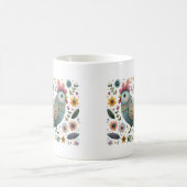 フォークアートチキンロースターフローラの花 コーヒーマグカップ (中央)