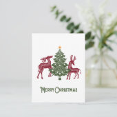 フォークアートチラスマカードとトナカイとツリー シーズンカード (スタンド正面)