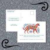 フォークアートチーター引越し案内はがき ポストカード