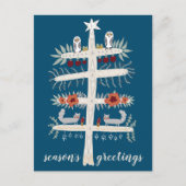 フォークアートツリーオブライフクリスマスホリデーカスタム ポストカード (正面)
