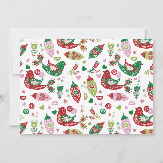 フォークアートツリークリスマスパーティの招待状 招待状 (裏面)