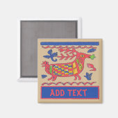 フォークアートディアー感謝してい、編集文字 マグネット (正面/裏面)