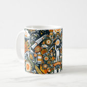 フォークアートデザインクラシックマグ – ナショナルエネルギー コーヒーマグカップ (正面左)